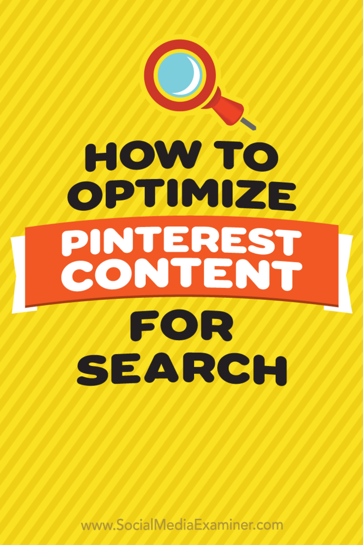 كيفية تحسين محتوى Pinterest للبحث بواسطة Tammy Cannon على أداة فحص وسائل التواصل الاجتماعي.