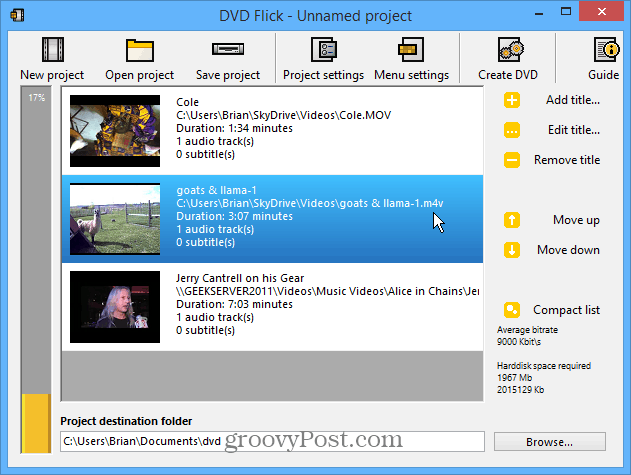 أنواع الملفات DVD Flick