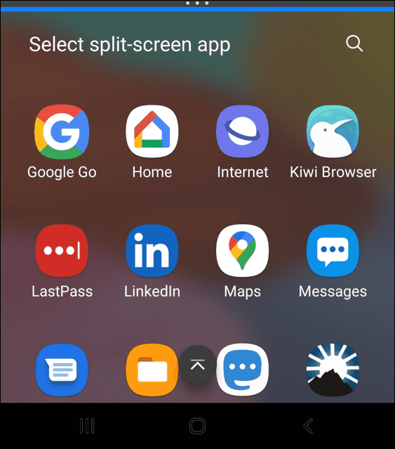 كيفية تقسيم الشاشة على android اختر التطبيق