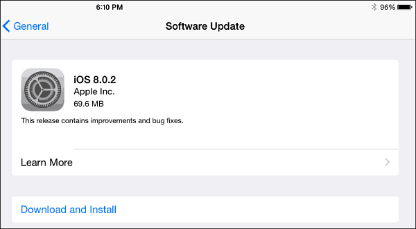 تحديث iOS 8.0.2