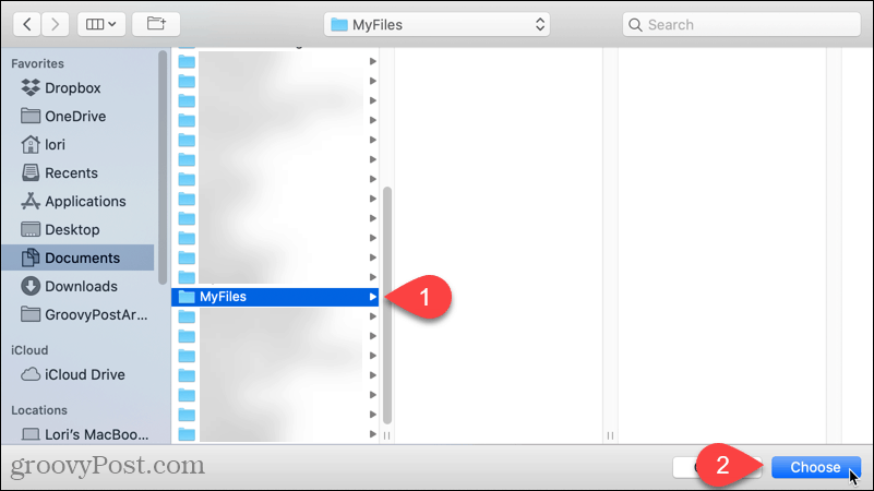 حدد مجلدًا افتراضيًا لفتحه في Finder على جهاز Mac