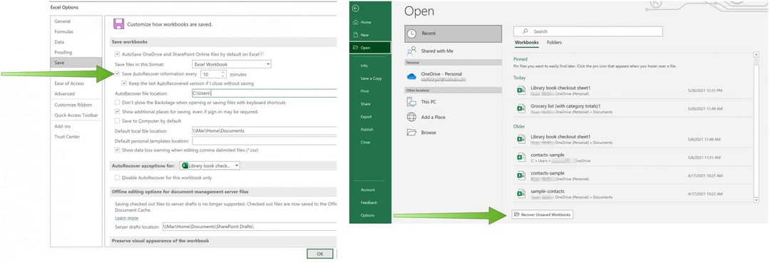 احفظ ملفات Excel في الاسترداد التلقائي لـ OneDrive في Excel