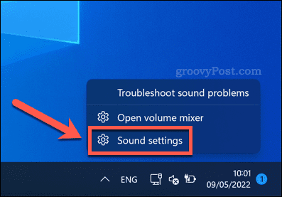 افتح إعدادات الصوت في Windows 11