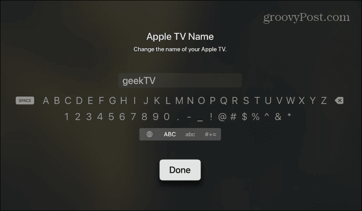 قم بتغيير اسم جهاز Apple TV الخاص بك
