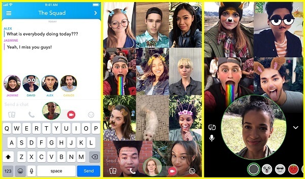 يقدم Snapchat دردشة فيديو جماعية لما يصل إلى 16 شخصًا.