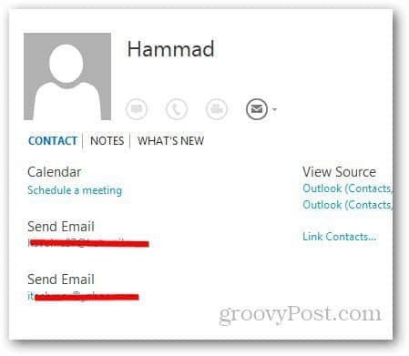 دمج Outlook Contacts 4