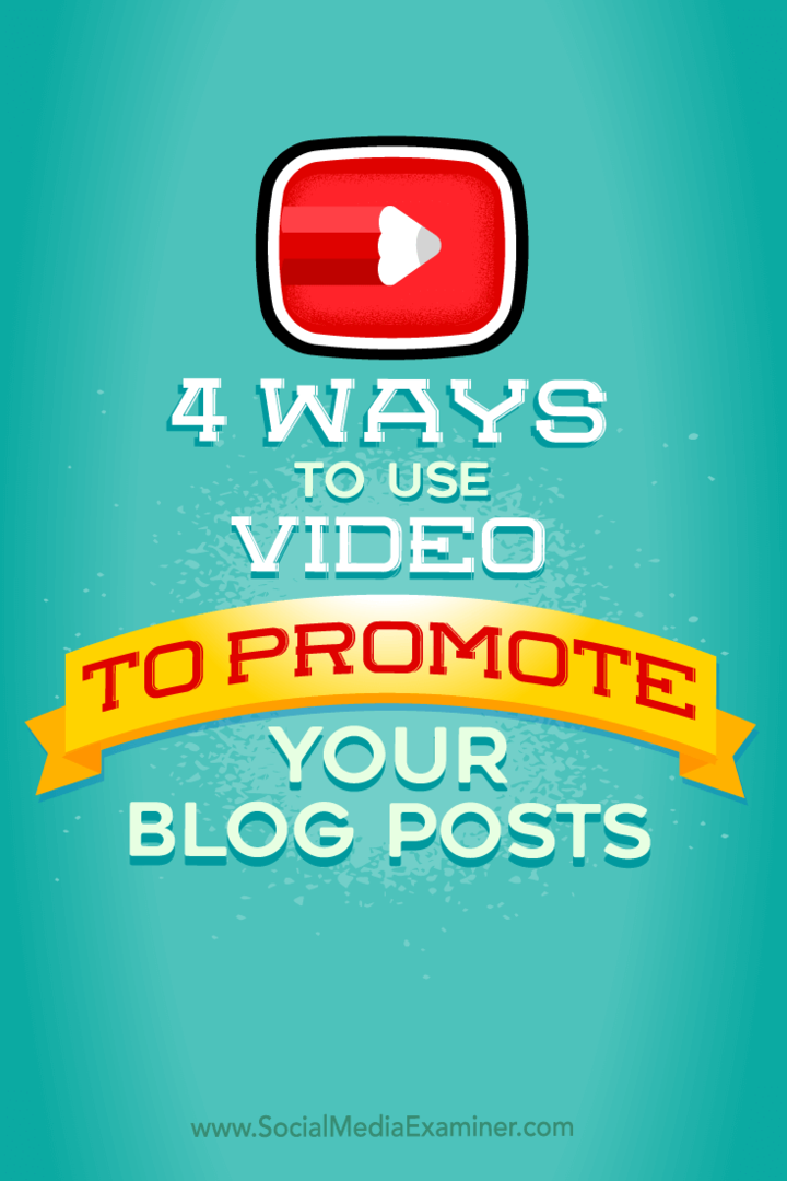 4 طرق لاستخدام الفيديو للترويج لمنشورات مدونتك: ممتحن وسائل التواصل الاجتماعي