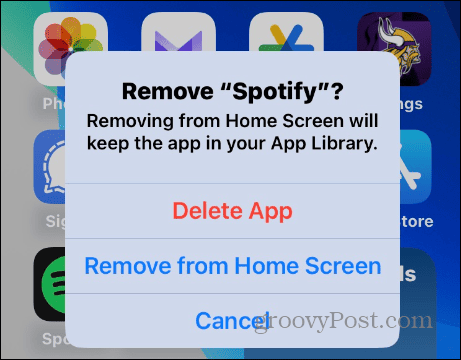 احذف تطبيق Spotify على نظام iOS