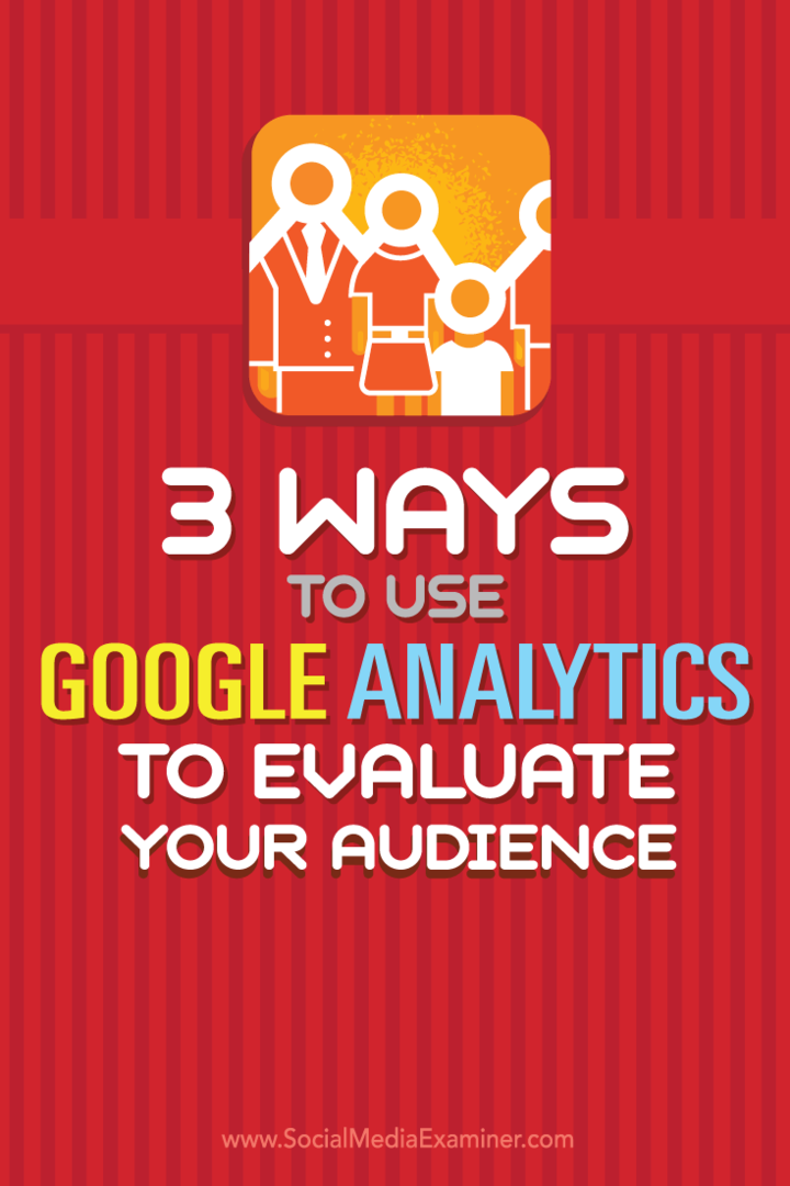 نصائح حول ثلاث طرق لتقييم جمهورك وتكتيكاتك باستخدام Google Analytics.