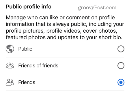 معلومات الملف الشخصي العامة في الفيسبوك