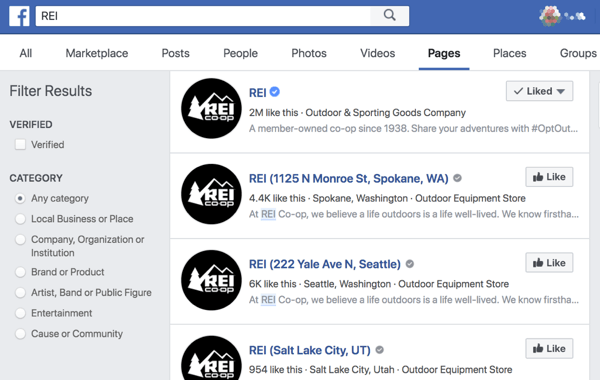 تسهل صفحات موقع Facebook على الأشخاص العثور على المتاجر والمكاتب القريبة منهم.