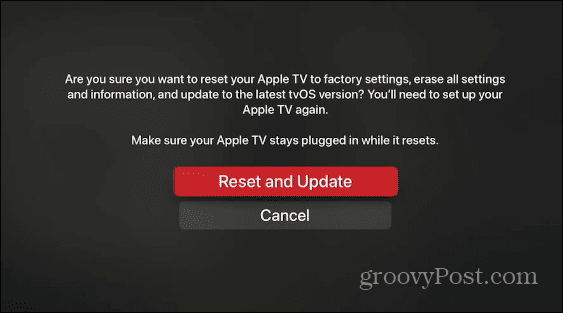 إعادة تعيين Apple TV