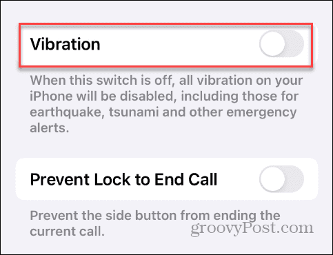 قم بإيقاف تشغيل الاهتزاز على iPhone