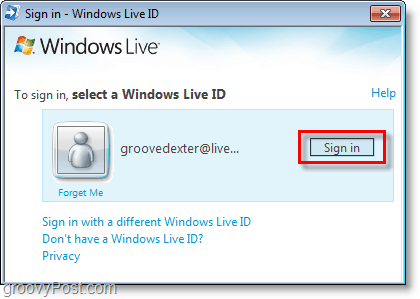 تسجيل الدخول إلى شريط bing باستخدام معرف Windows Live ID الخاص بك