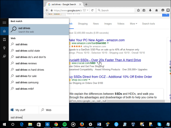 اجعل Cortana يبحث في Google بدلاً من Bing في Windows 10