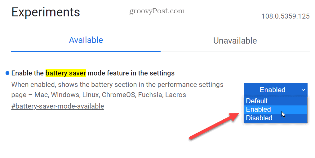 قم بتمكين وضع توفير شحن البطارية في Google Chrome