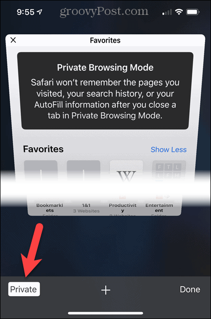 قم بإيقاف تشغيل Private in Safari على iOS