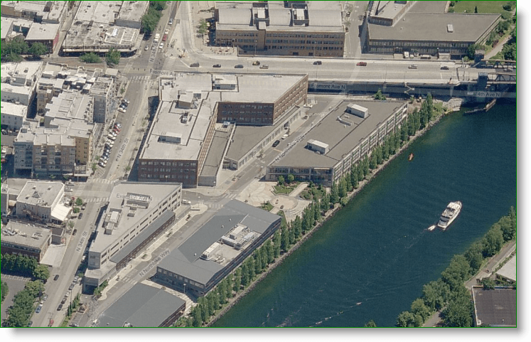 Bing Maps Bird's Eye View - Google HQ in Seattle - Fremont Wa
