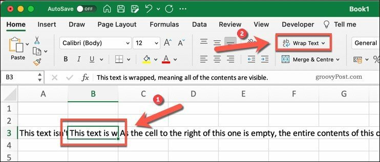 زر التفاف النص في Microsoft Excel