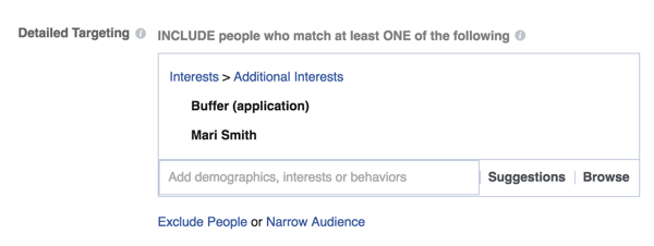 قم بإعداد خيارات استهداف محددة في Facebook Ads Manager.