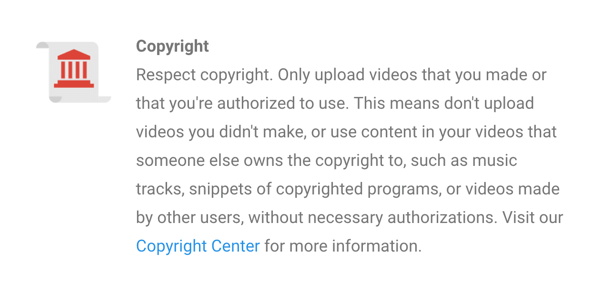 تم تحديد سياسة حقوق الطبع والنشر في YouTube بوضوح.