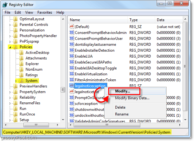 كيفية إنشاء رسالة بدء التشغيل في Windows 7