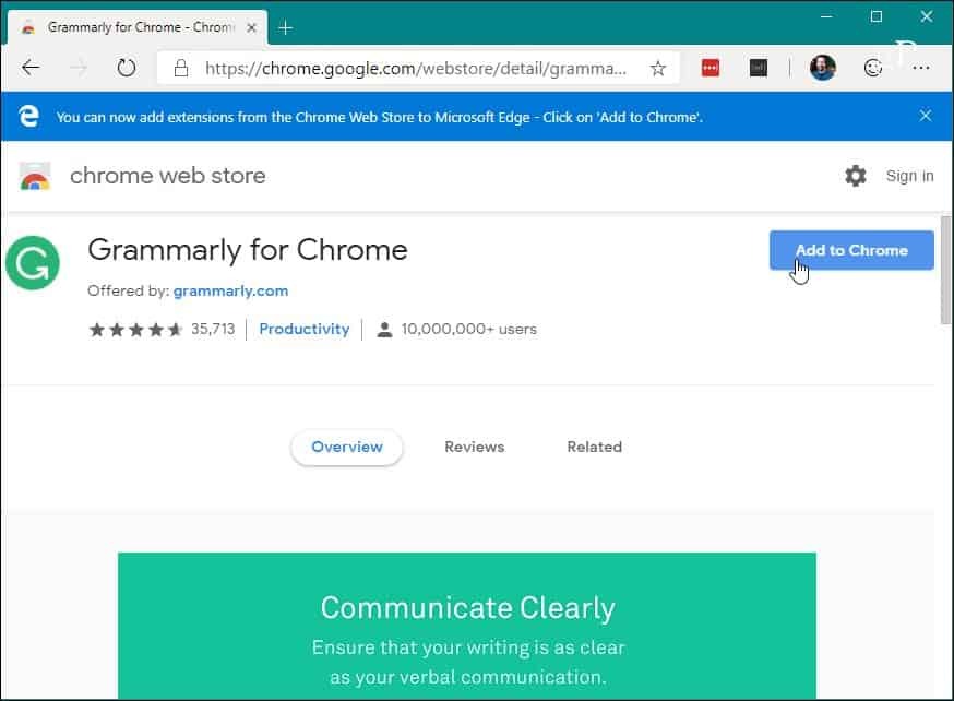5 قم بتثبيت Chrome Chrome لمتجر Chrome Web Edge
