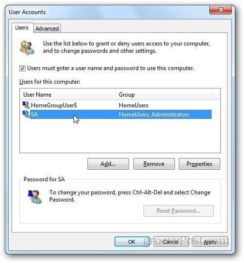 تسجيل الدخول إلى Windows 7 تلقائيًا 3
