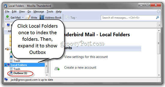 حذف الرسائل غير المرسلة في علبة الصادر Thunderbird
