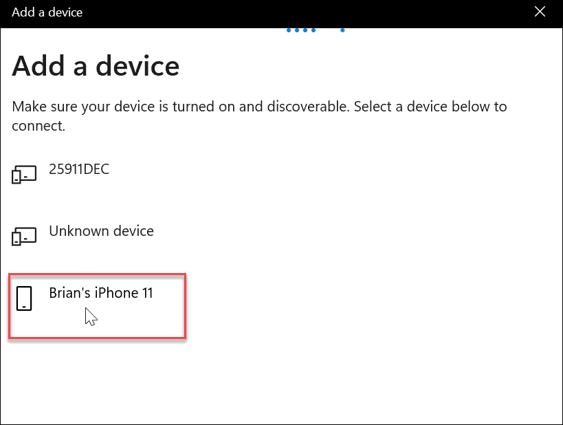 حدد iphone bluetooth استخدام قفل ديناميكي على windows 11