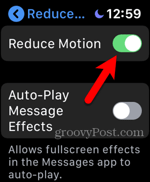 تمكين Reduce Motion على Apple Watch
