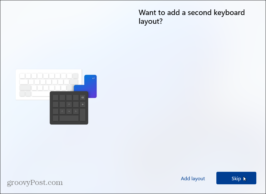تخطي تخطيط لوحة المفاتيح الثانية