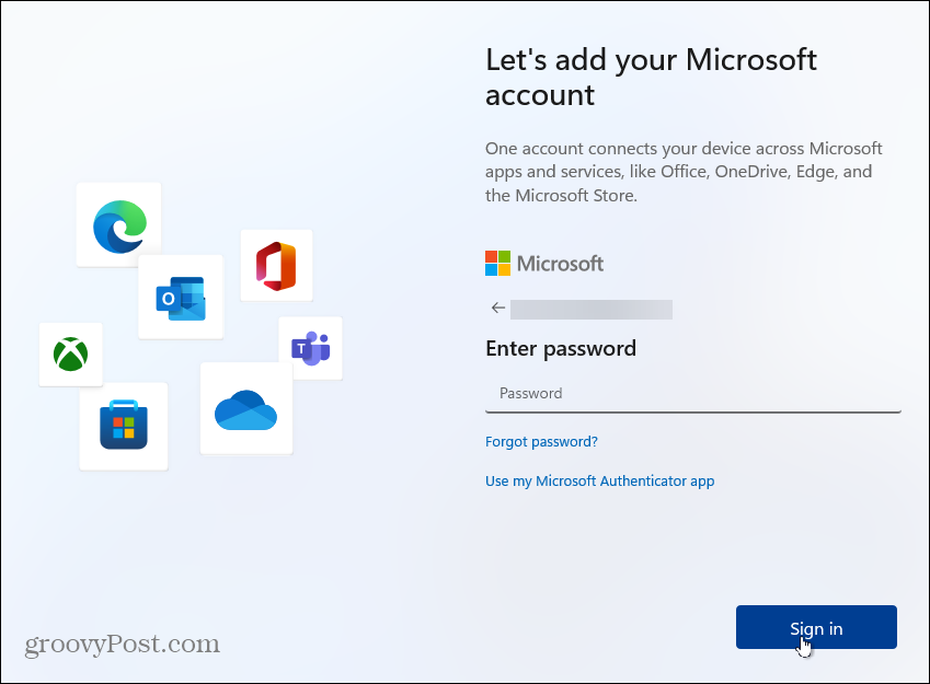 كلمة مرور حساب Windows