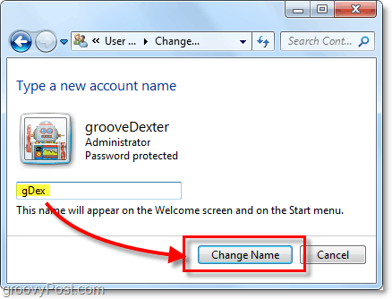 إنشاء اسم حساب جديد لنظام التشغيل Windows 7