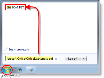 لقطة شاشة - بدء تشغيل أداة إصلاح SCANPST لبرنامج Outlook 2007