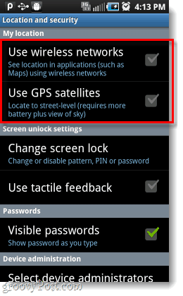 يستخدم Android شبكات الأقمار الصناعية GPS الخاصة بي