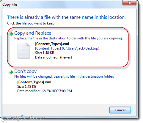استبدال ملفات .xml في نظام التشغيل Windows 7
