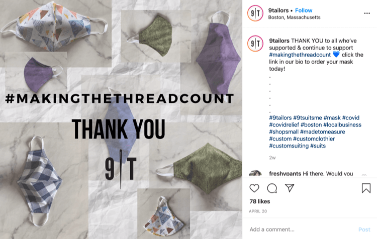 9 مشاركة على Instagram حول مبيعات الأقنعة