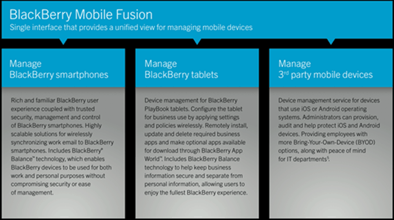 نظرة عامة على BlackBerry Fusion