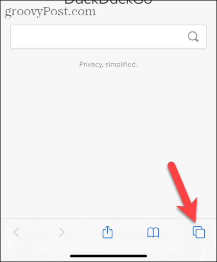 اضغط على زر علامة التبويب في Safari على iOS