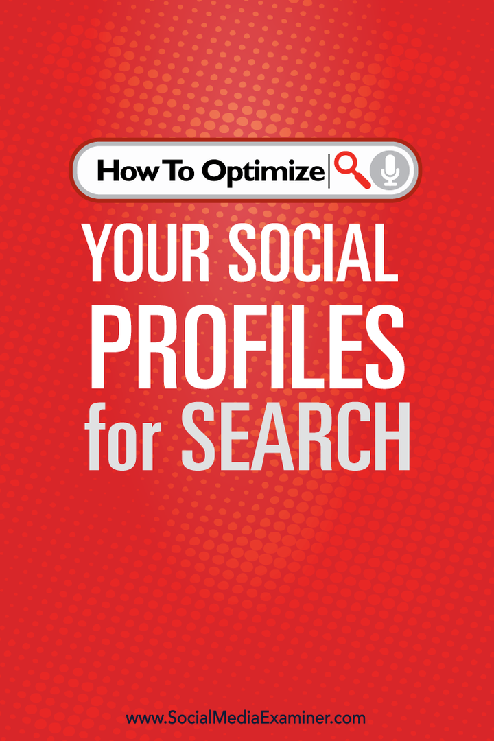 كيفية تحسين ملفات التعريف الاجتماعية الخاصة بك للبحث: ممتحن وسائل التواصل الاجتماعي