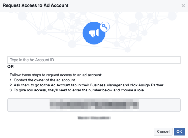 طلب الفيسبوك الوصول إلى حساب الإعلان