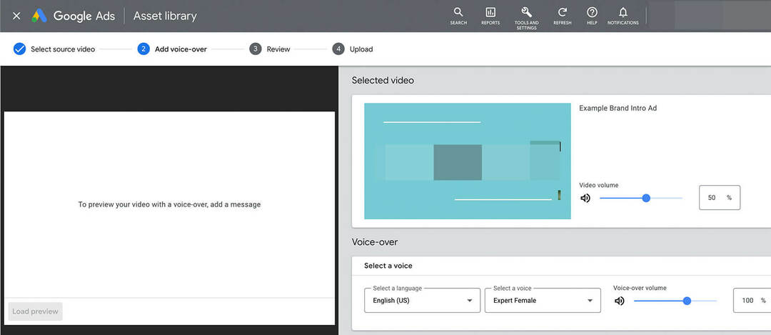 google-ads-asset-library-how-to-create-youtube-ads-add-voiceover-settings-step-12