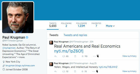 paul krugman twitter profile