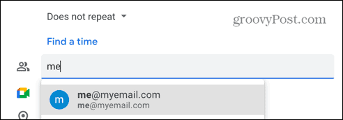 اقترح تقويم جوجل البريد الإلكتروني