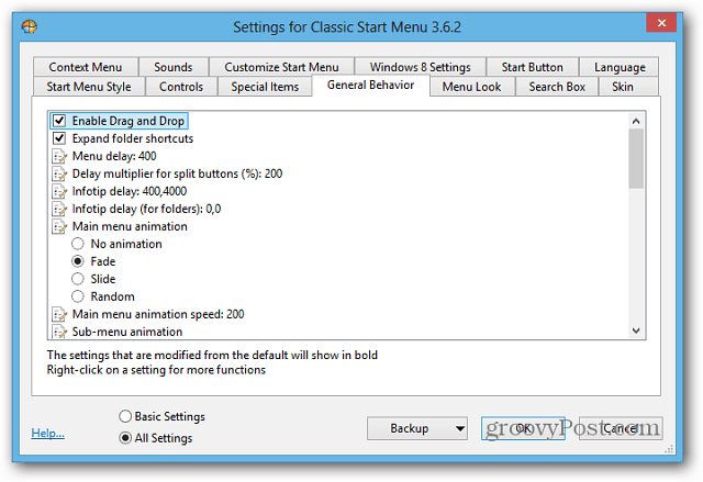 احصل على قائمة ابدأ مرة أخرى في Windows 8 مع Classic Shell