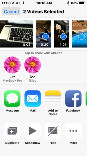يسهّل AirDrop نقل مقاطع الفيديو من جهاز iPhone إلى جهاز Mac.