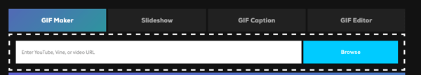 لإنشاء ملف GIF على Giphy ، اختر GIF Maker أو Slideshow.