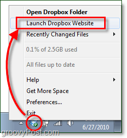 بدء تشغيل موقع windows dropbox على الويب 7