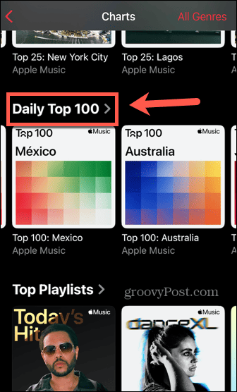 مخططات موسيقى apple اليومية أعلى 100